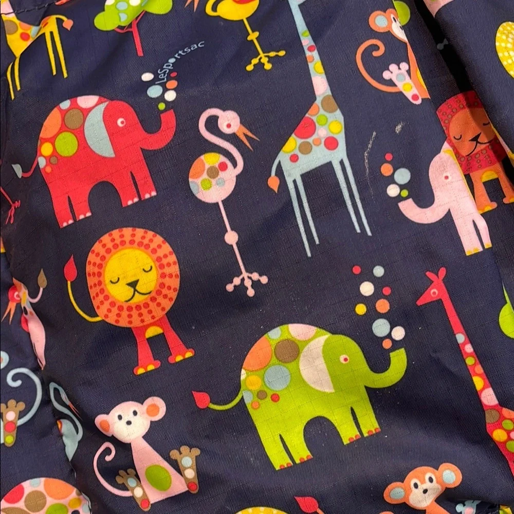 LeSportsac Ryan Diaper Bag Colorful Zoo Cute Animal Tote Baby Changing Pad Navy